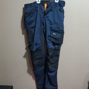 Snickers Men's Blue and Black Work Pants Size 36